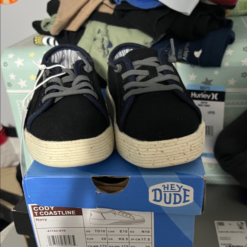 Hey Dude Kids Sneakers - Black and Cream